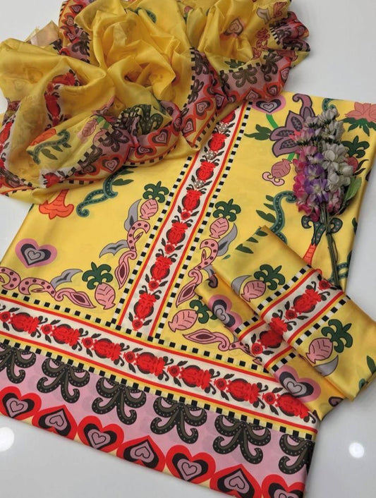 New Arrival | Tie & Dye Digital Printed 3PC Shamooz Silk Suit – VELNORA CLOTHING*B E*