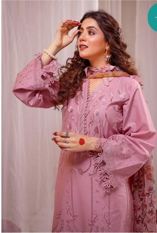 Winter 2025 Exclusive 3-Piece Dhank Suit with Pashmina Wool Shawl