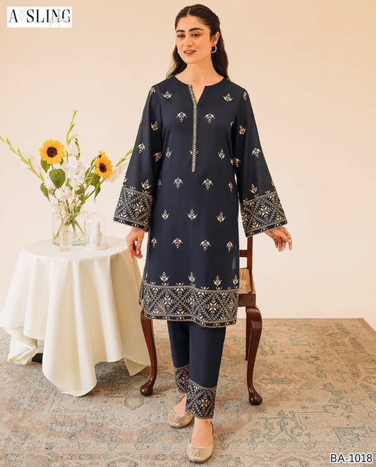 VELNORACLOTHING – Premium Dhanak Embroidered 2PC Winter Suit | Full Emb Front & Sleeves | Dyed Trouser