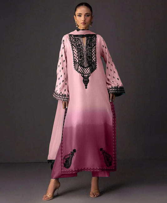 New Arrival | Tie & Dye Digital Printed 3PC Shamooz Silk Suit – VELNORA CLOTHING